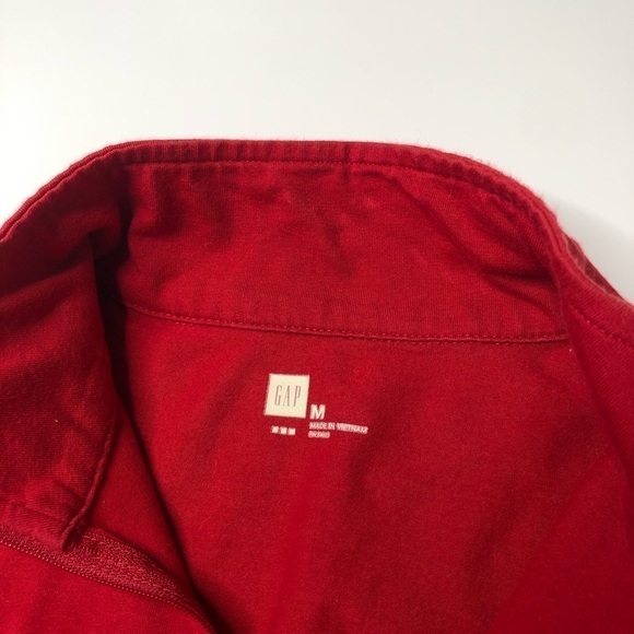 Gap Red Half-Zip Long Sleeve Running Active Stretchy Shirt Top SIZE M - Picture 2 of 8